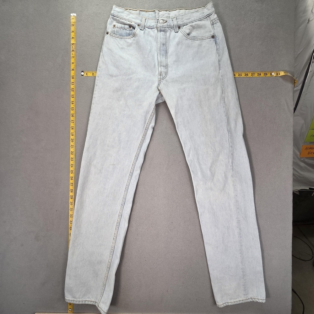 VTG Levis 501 Jeans Mens Light Wash Blue‎ Straight Button Fly USA Fits 30x35